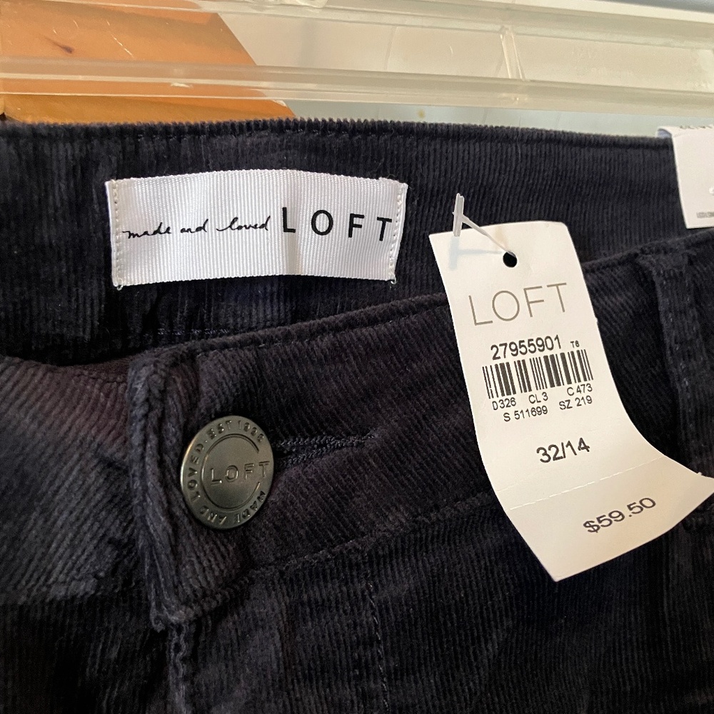 Loft curvy bootcut corduroy pants, 32 regular, forever navy